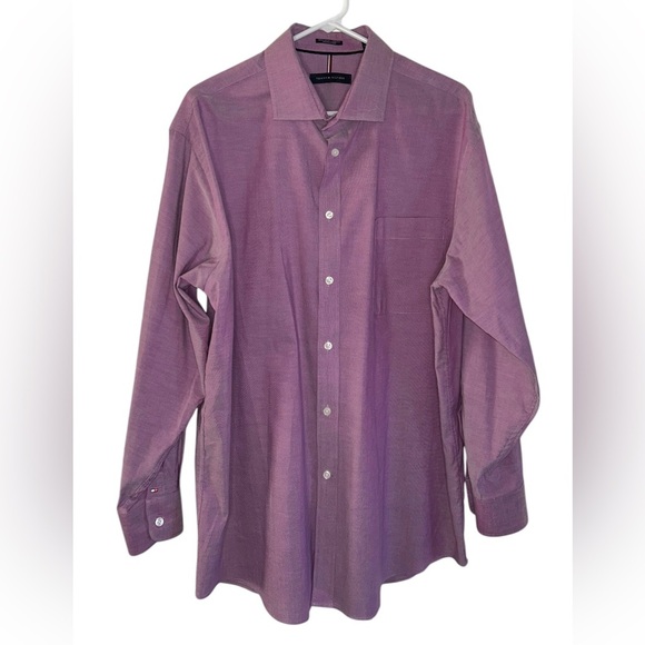 Tommy Hilfiger Wrinkle Free Button Up Shirt Purple Men’s Size XL Regular Fit - Picture 1 of 11
